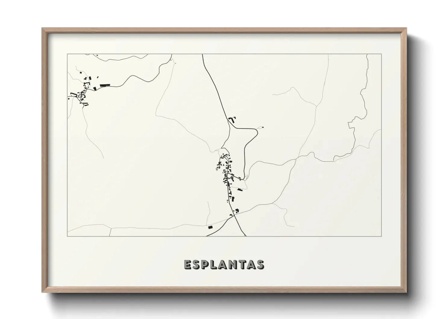 Une affiche de carte sur Esplantas