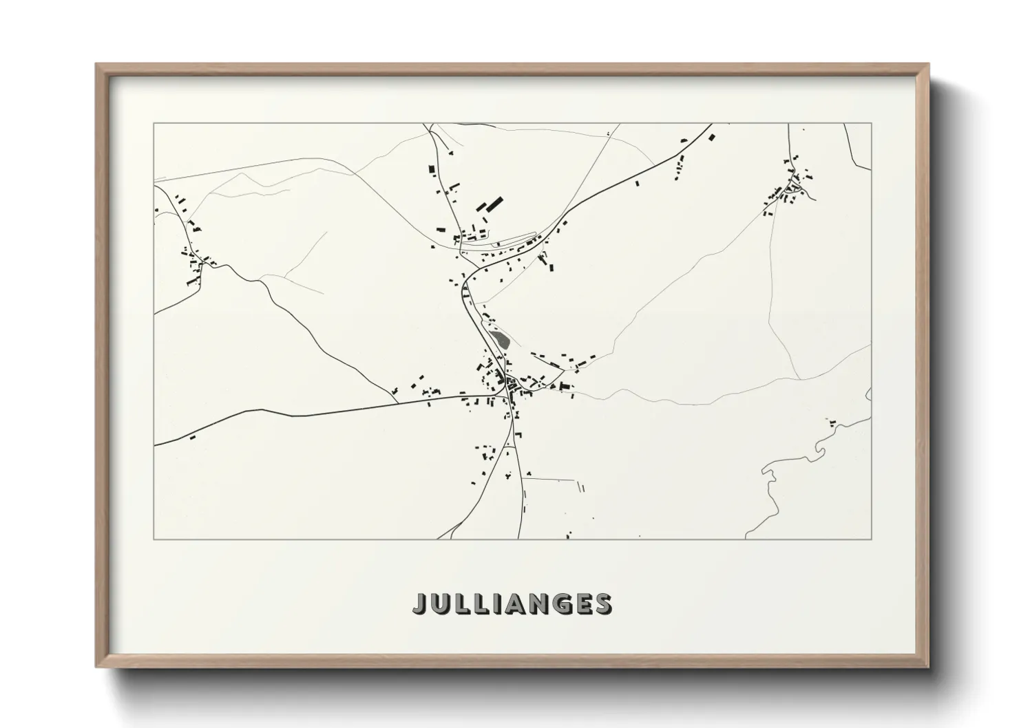 Une affiche de carte sur Jullianges