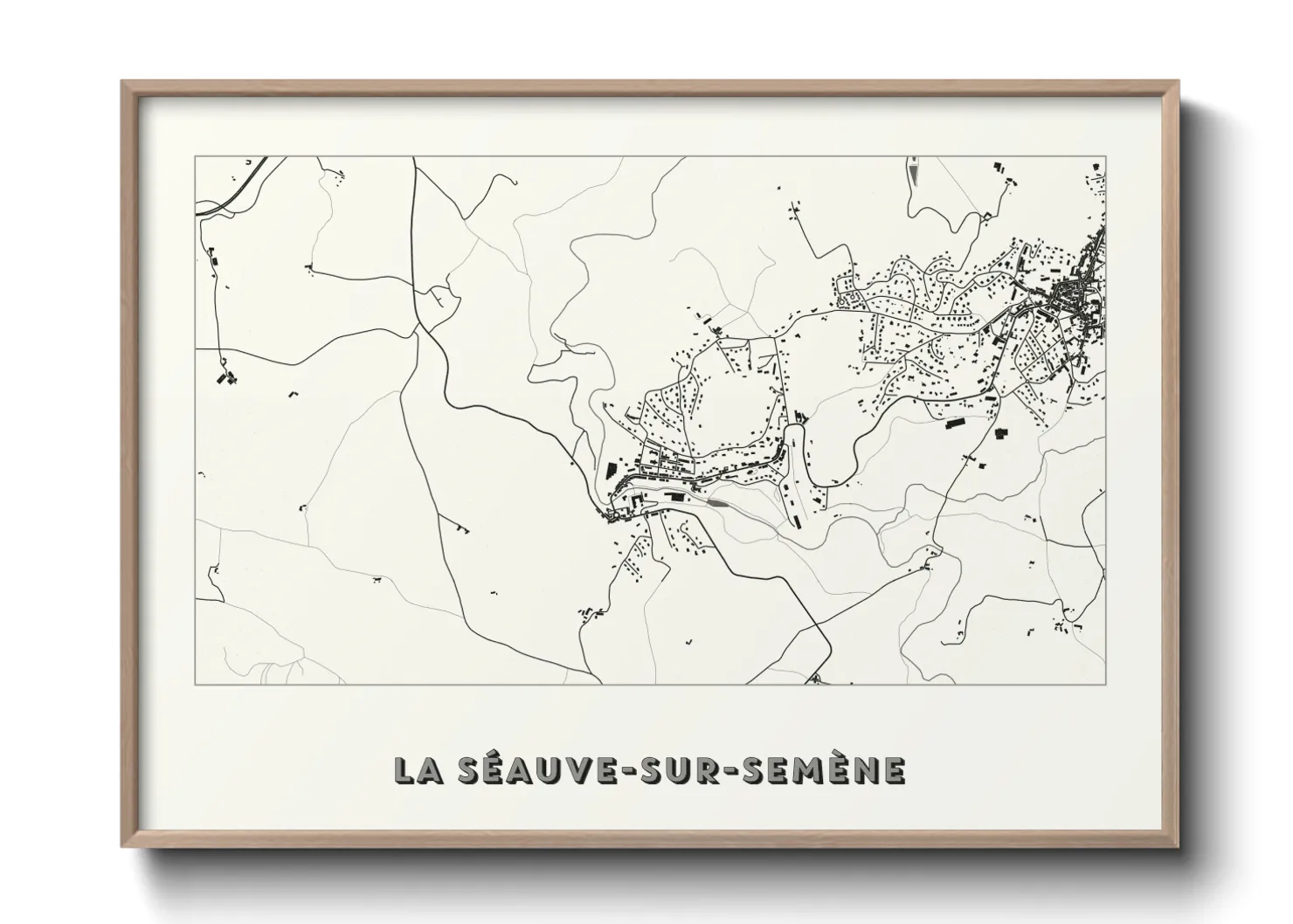 Une affiche de carte sur La Séauve-sur-Semène