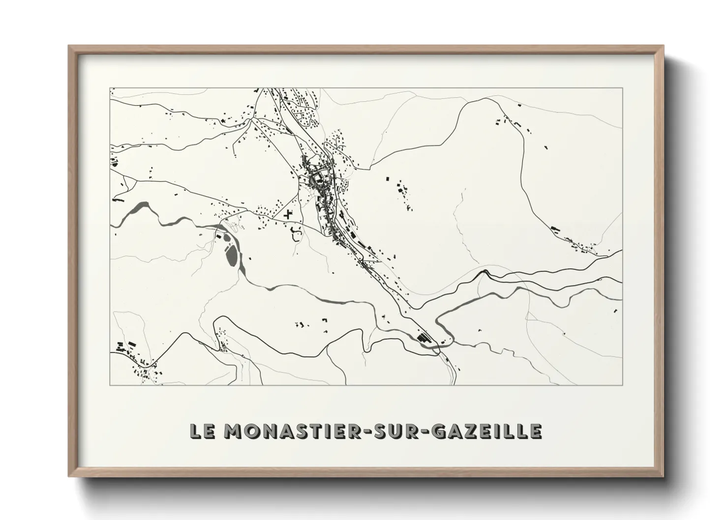 Une affiche de carte sur Le Monastier-sur-Gazeille