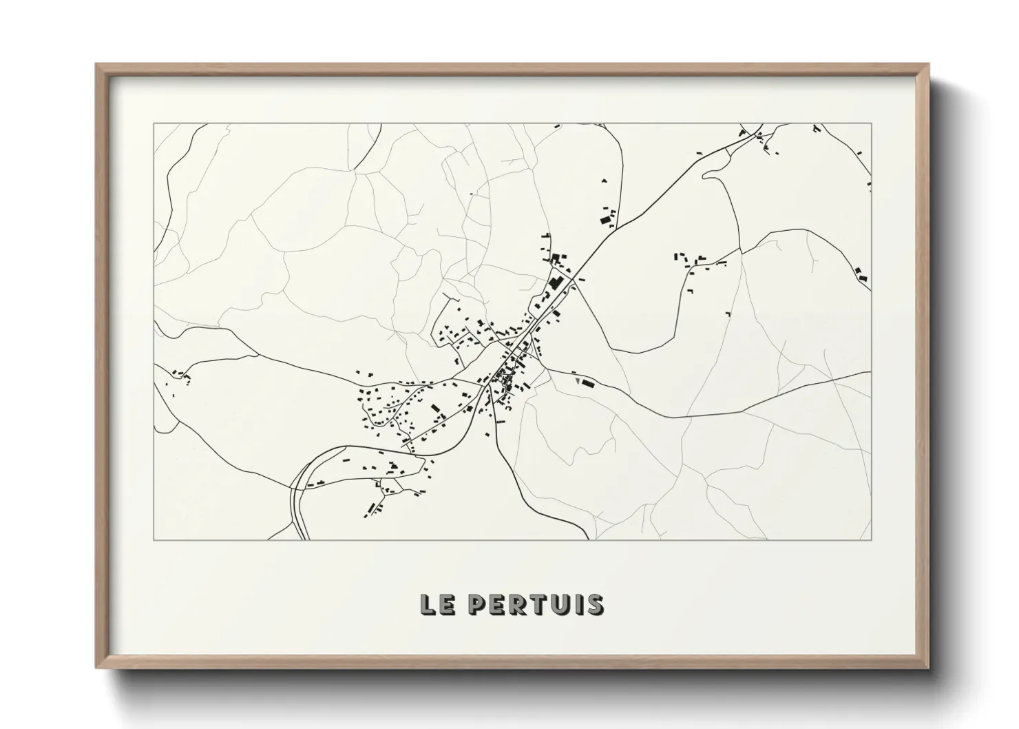 Une affiche de carte sur Le Pertuis