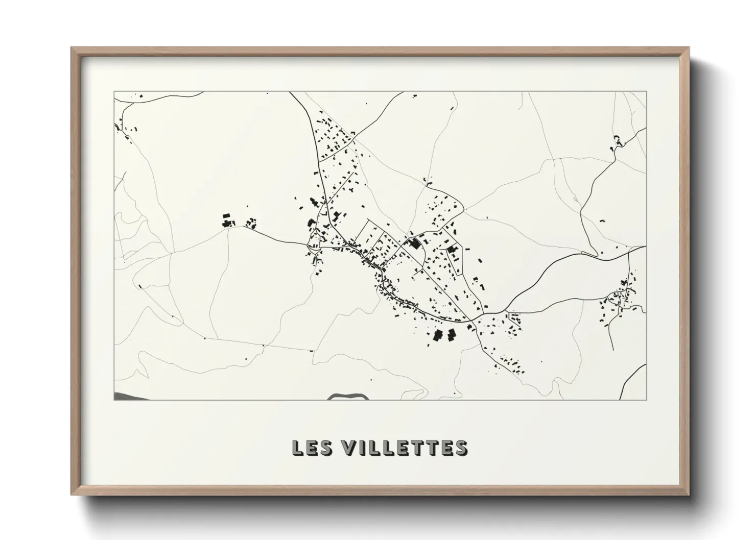 Une affiche de carte sur Les Villettes