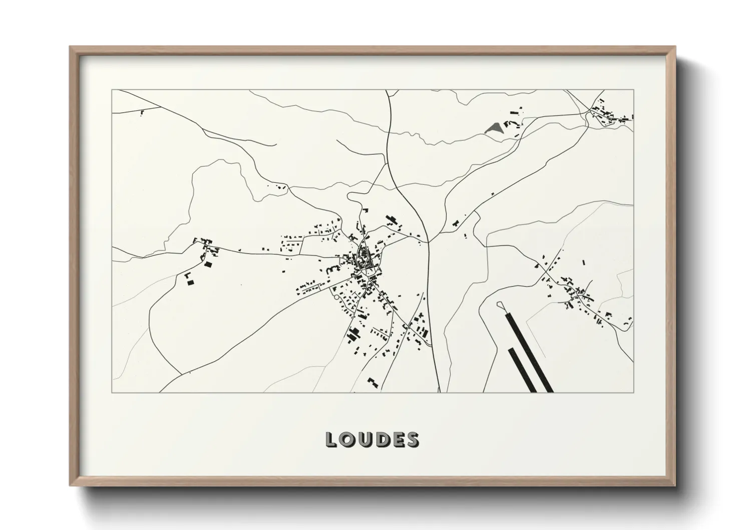 Une affiche de carte sur Loudes