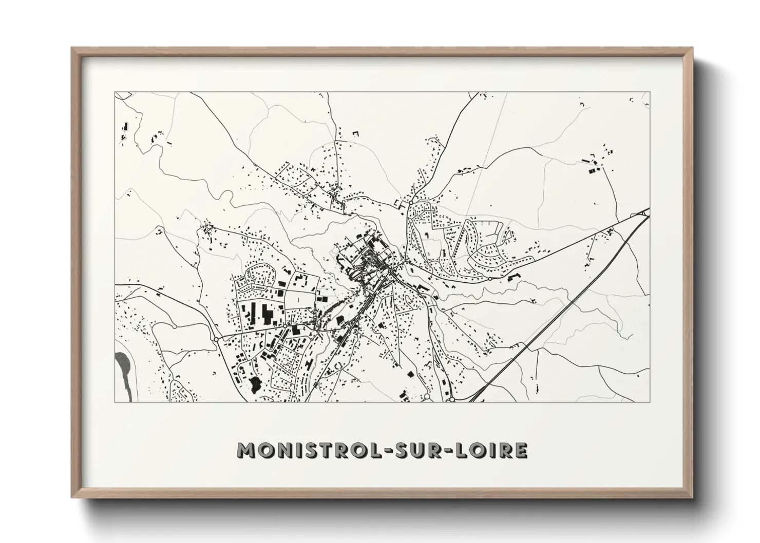 Une affiche de carte sur Monistrol-sur-Loire
