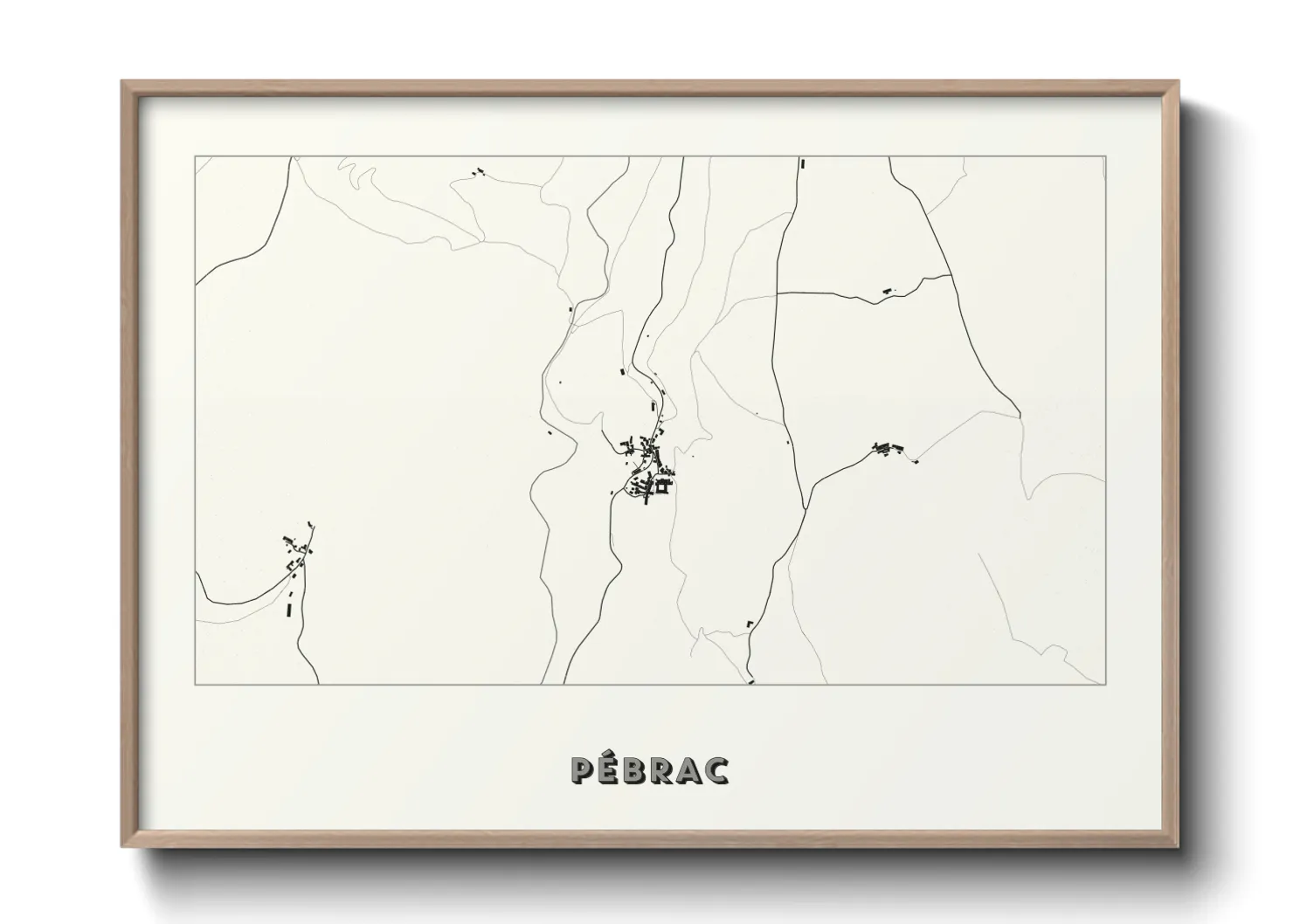 Une affiche de carte sur Pébrac