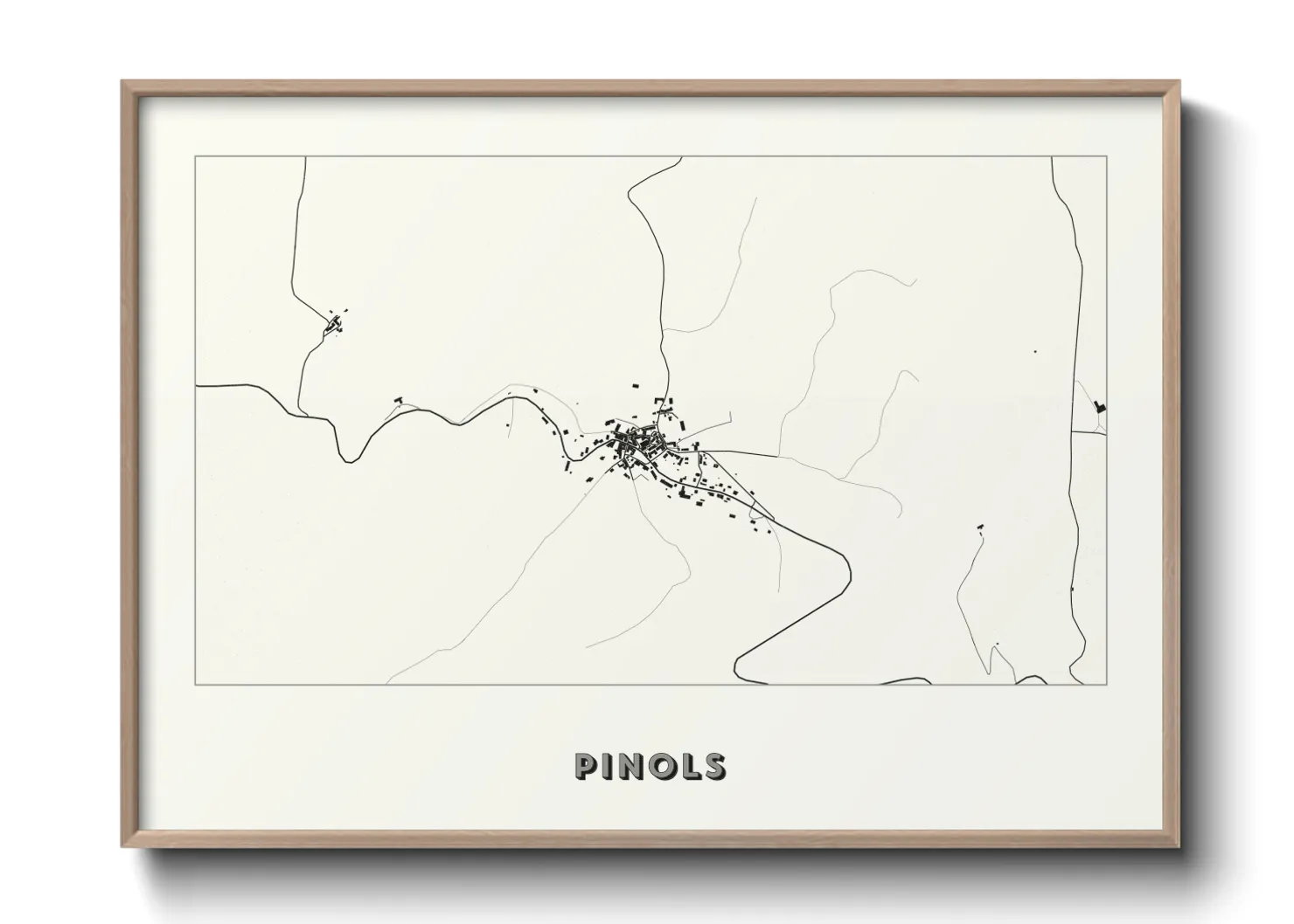 Une affiche de carte sur Pinols