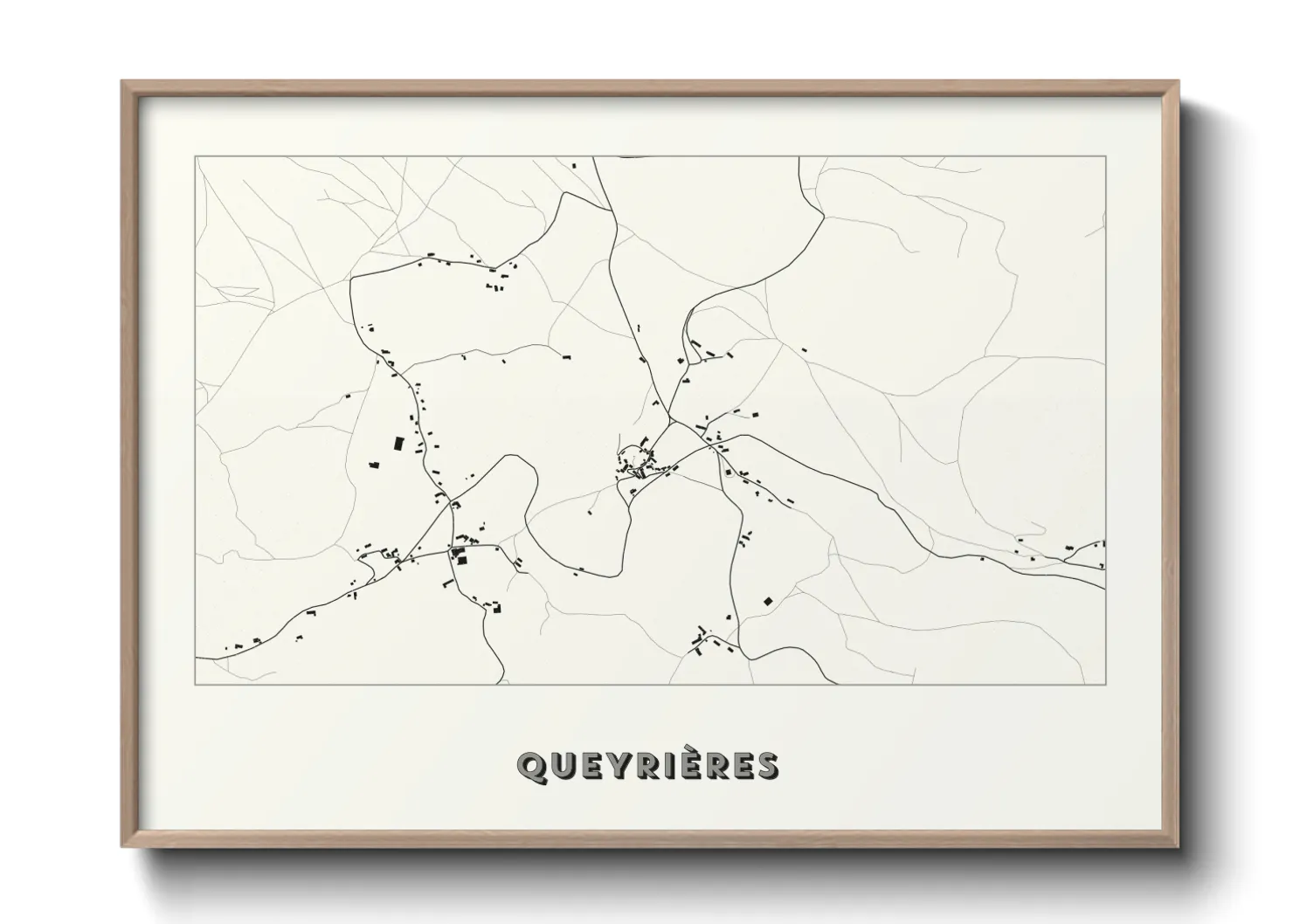 Une affiche de carte sur Queyrières