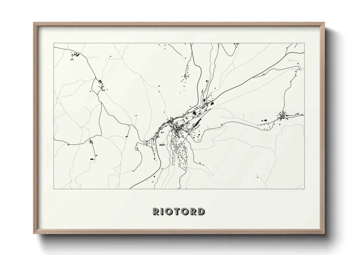 Une affiche de carte sur Riotord