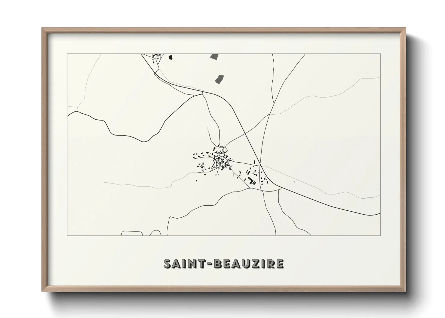Une affiche de carte sur Saint-Beauzire