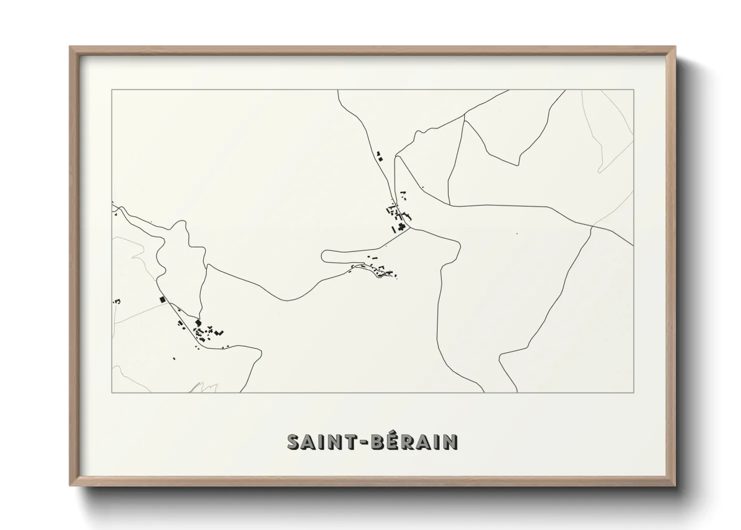 Une affiche de carte sur Saint-Bérain
