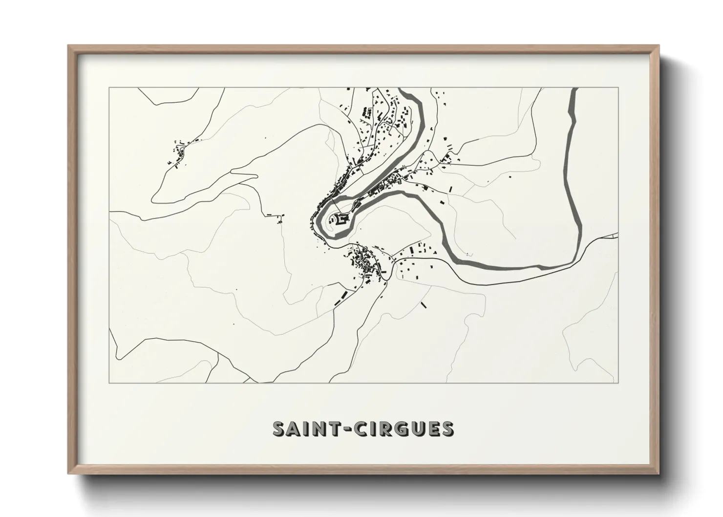 Une affiche de carte sur Saint-Cirgues