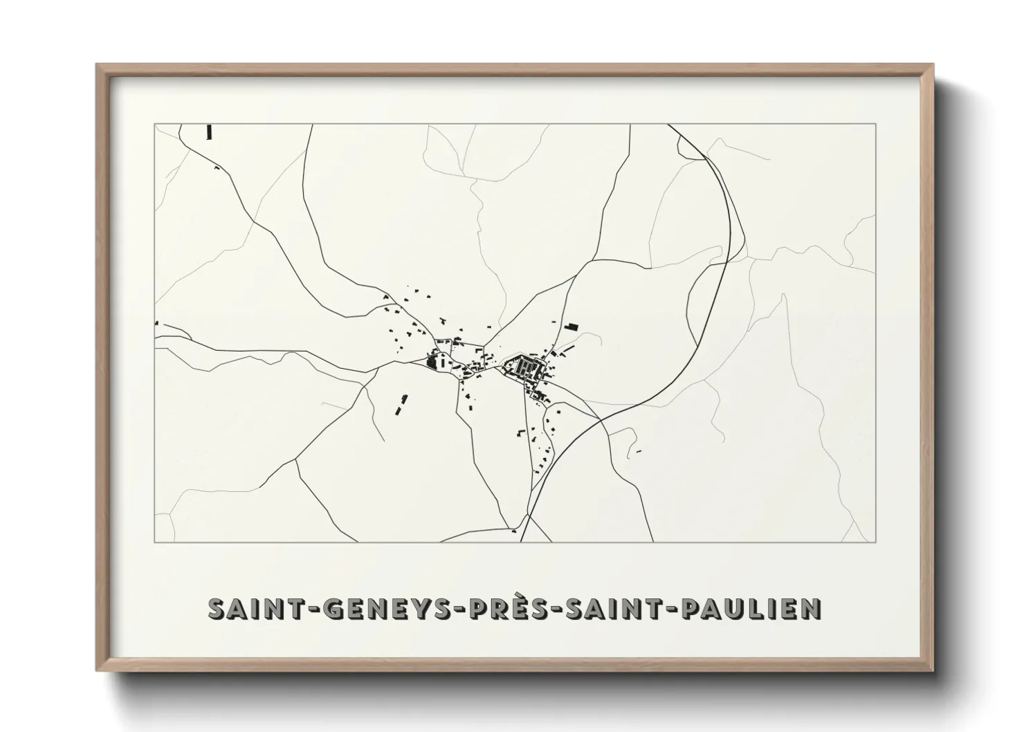 Une affiche de carte sur Saint-Geneys-près-Saint-Paulien