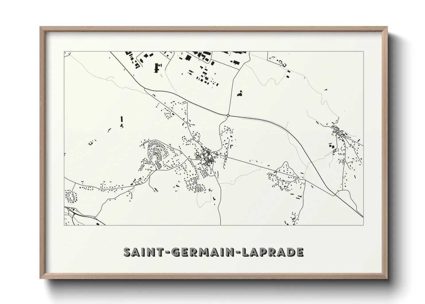 Une affiche de carte sur Saint-Germain-Laprade