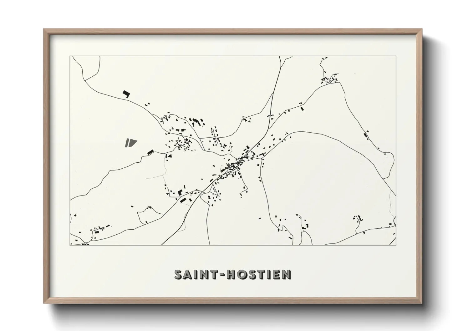 Une affiche de carte sur Saint-Hostien
