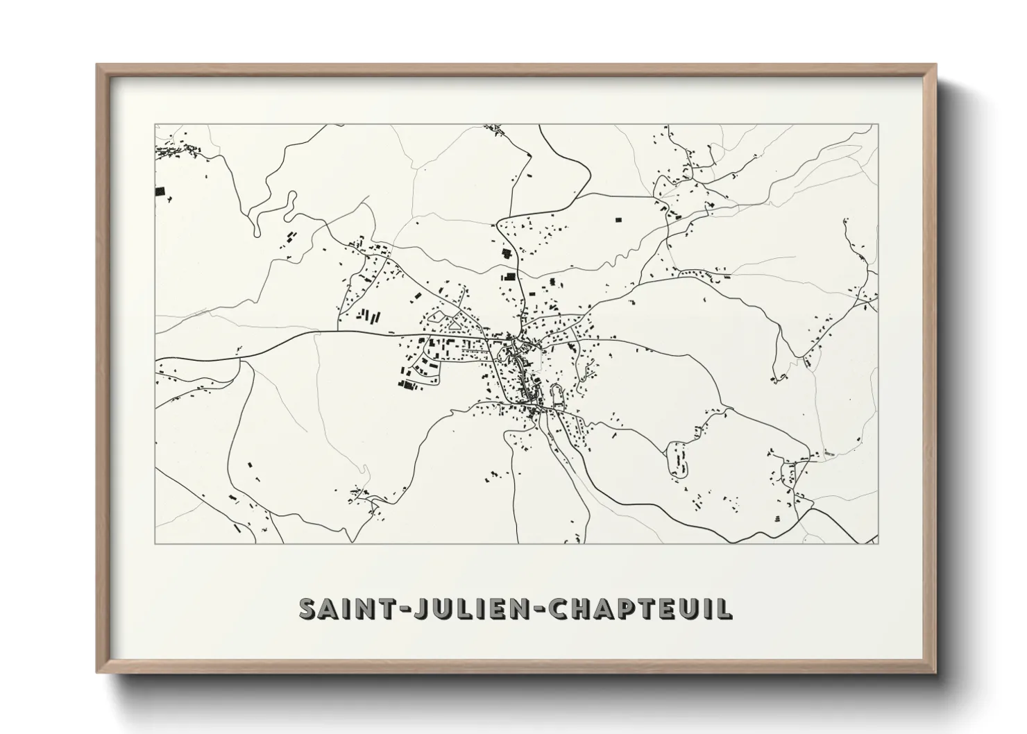 Une affiche de carte sur Saint-Julien-Chapteuil