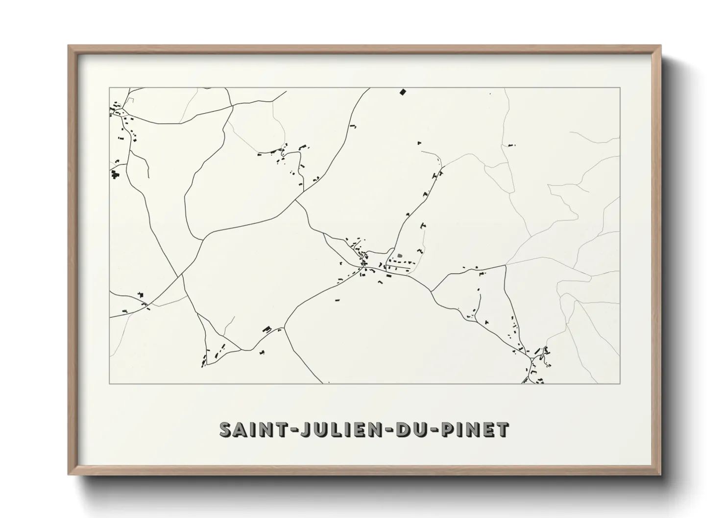Une affiche de carte sur Saint-Julien-du-Pinet