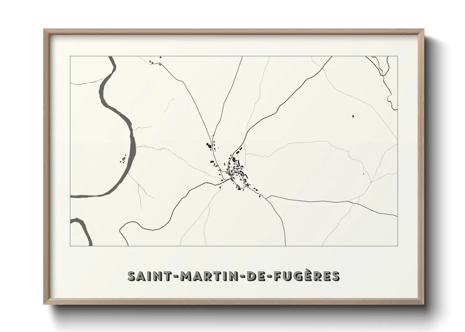 Une affiche de carte sur Saint-Martin-de-Fugères