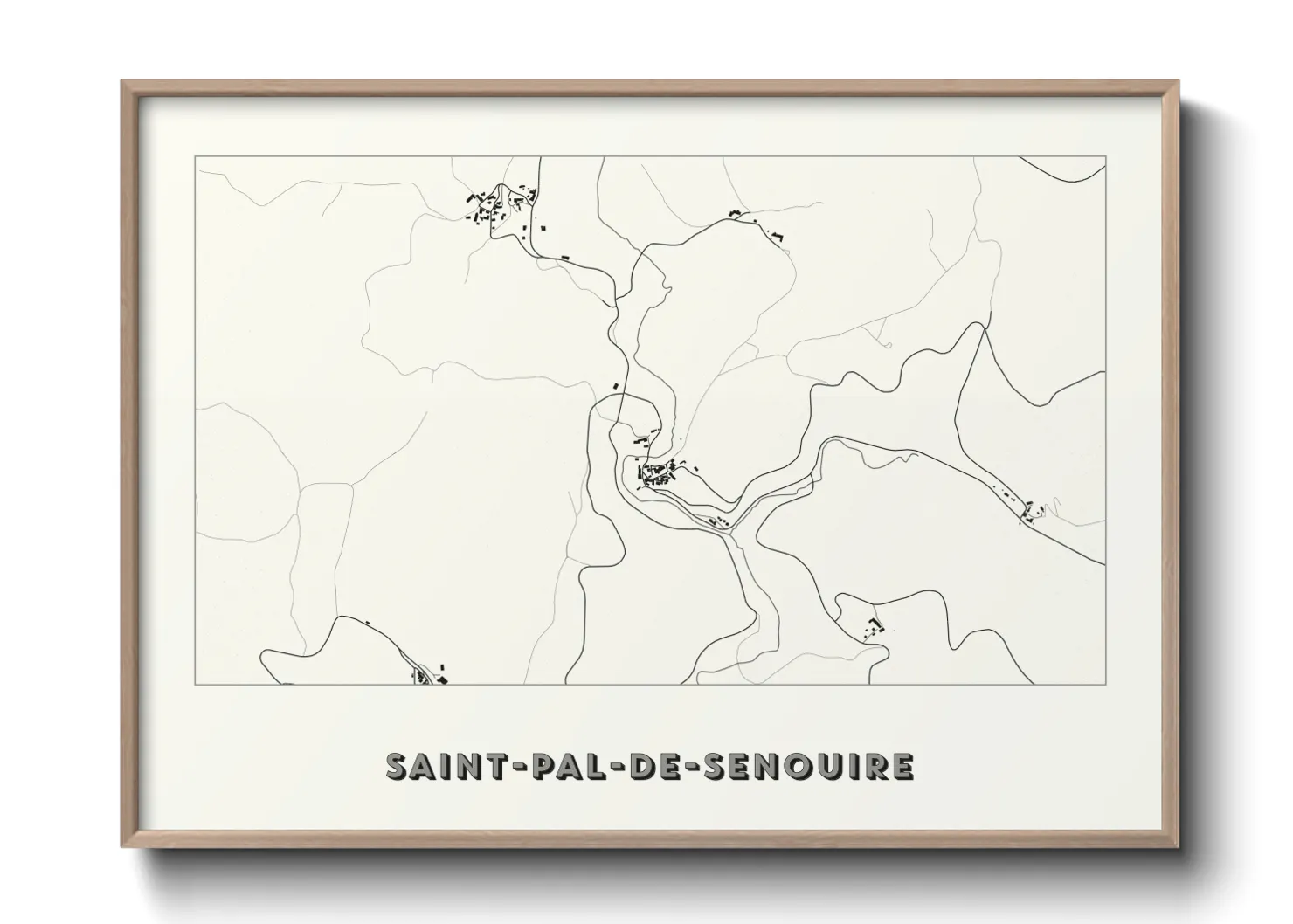 Une affiche de carte sur Saint-Pal-de-Senouire