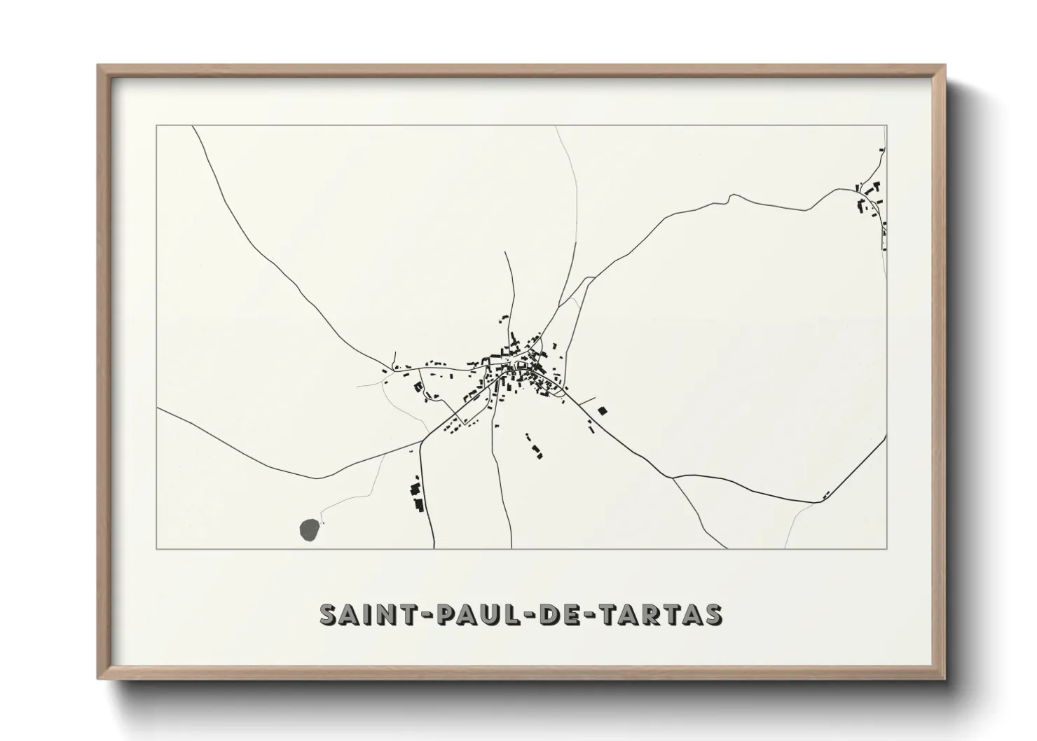 Une affiche de carte sur Saint-Paul-de-Tartas
