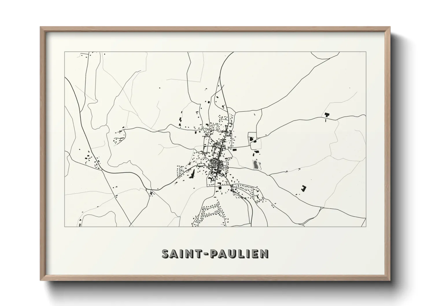 Une affiche de carte sur Saint-Paulien