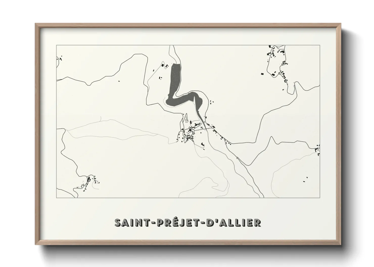 Une affiche de carte sur Saint-Préjet-d'Allier