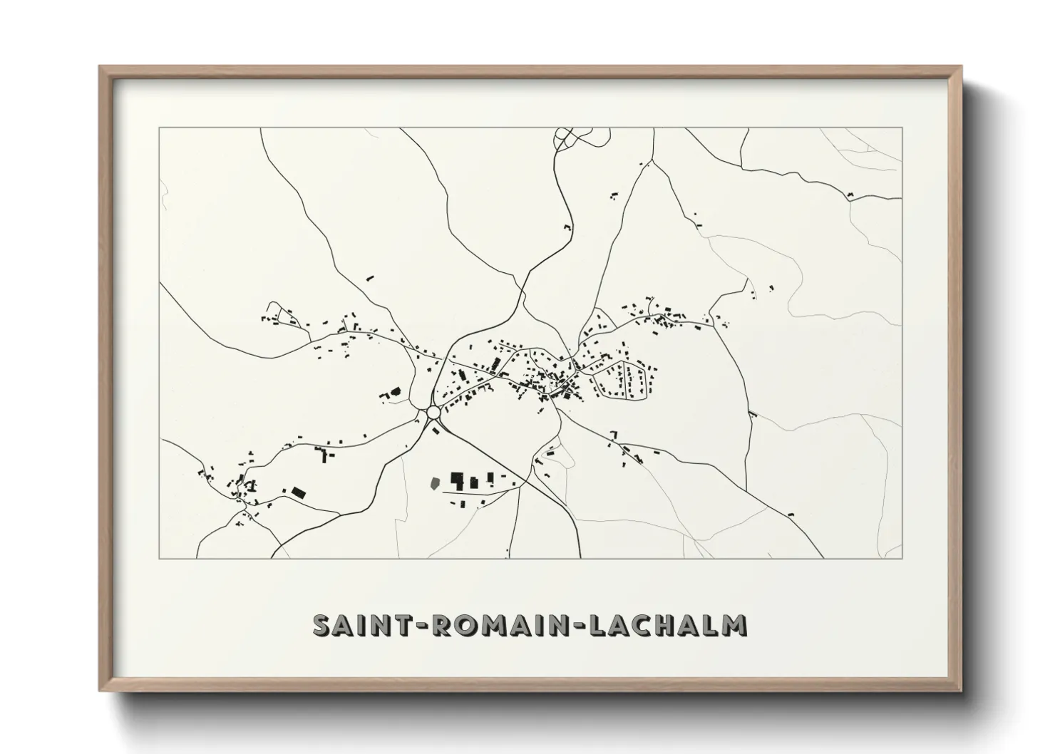 Une affiche de carte sur Saint-Romain-Lachalm