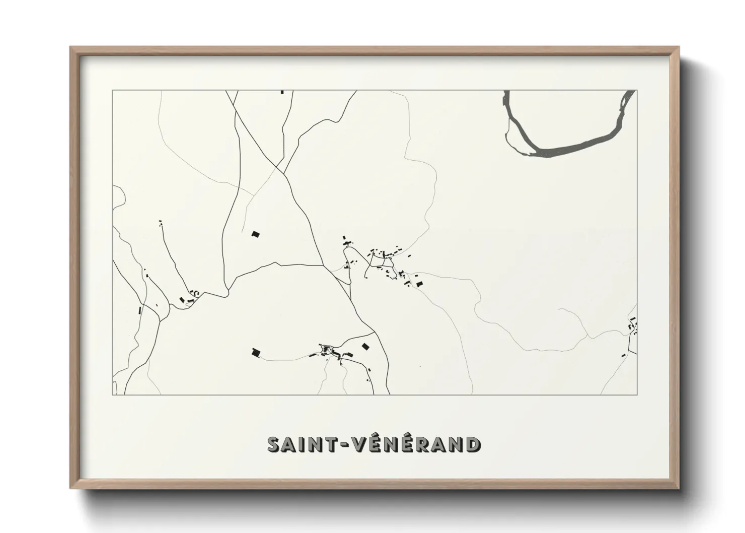 Une affiche de carte sur Saint-Vénérand