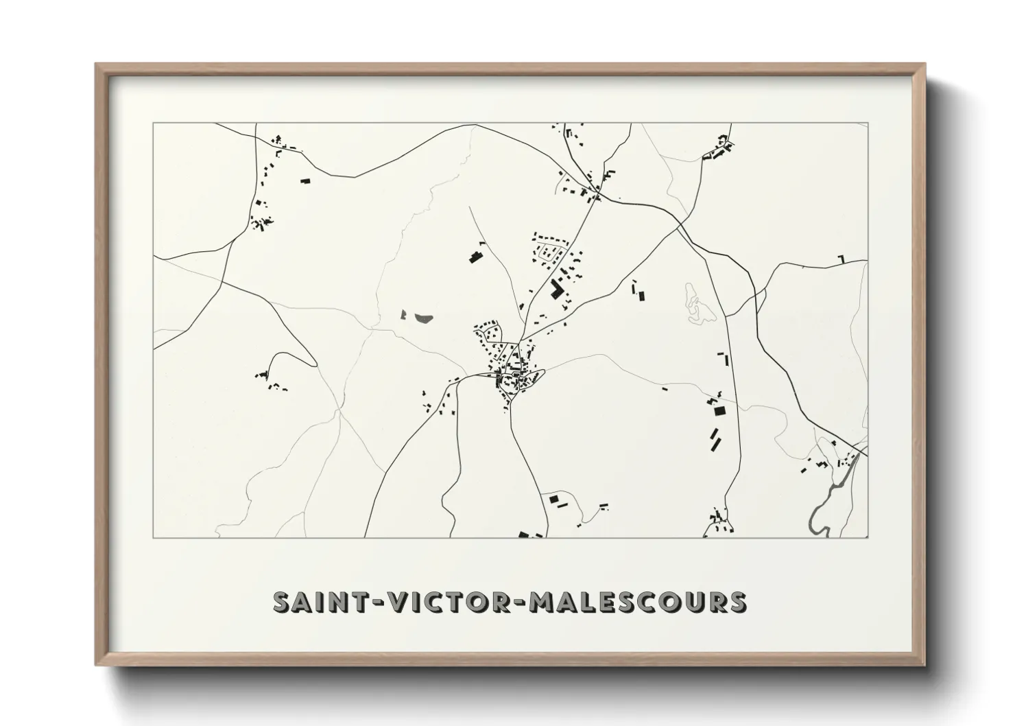 Une affiche de carte sur Saint-Victor-Malescours