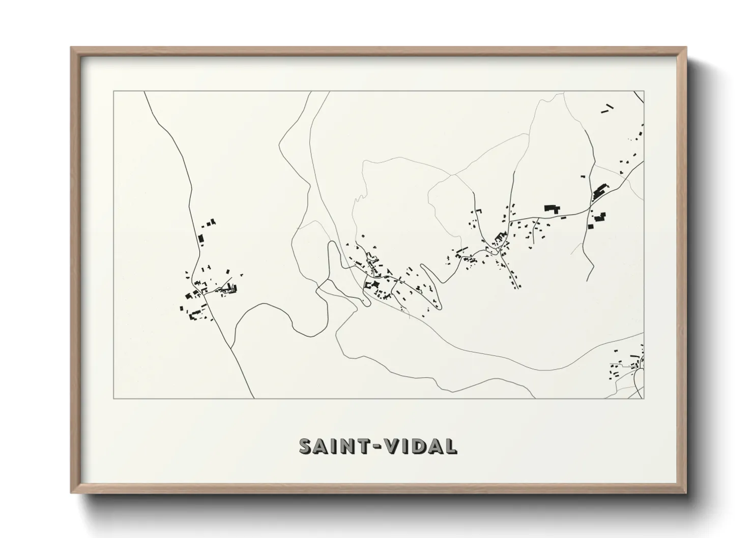 Une affiche de carte sur Saint-Vidal