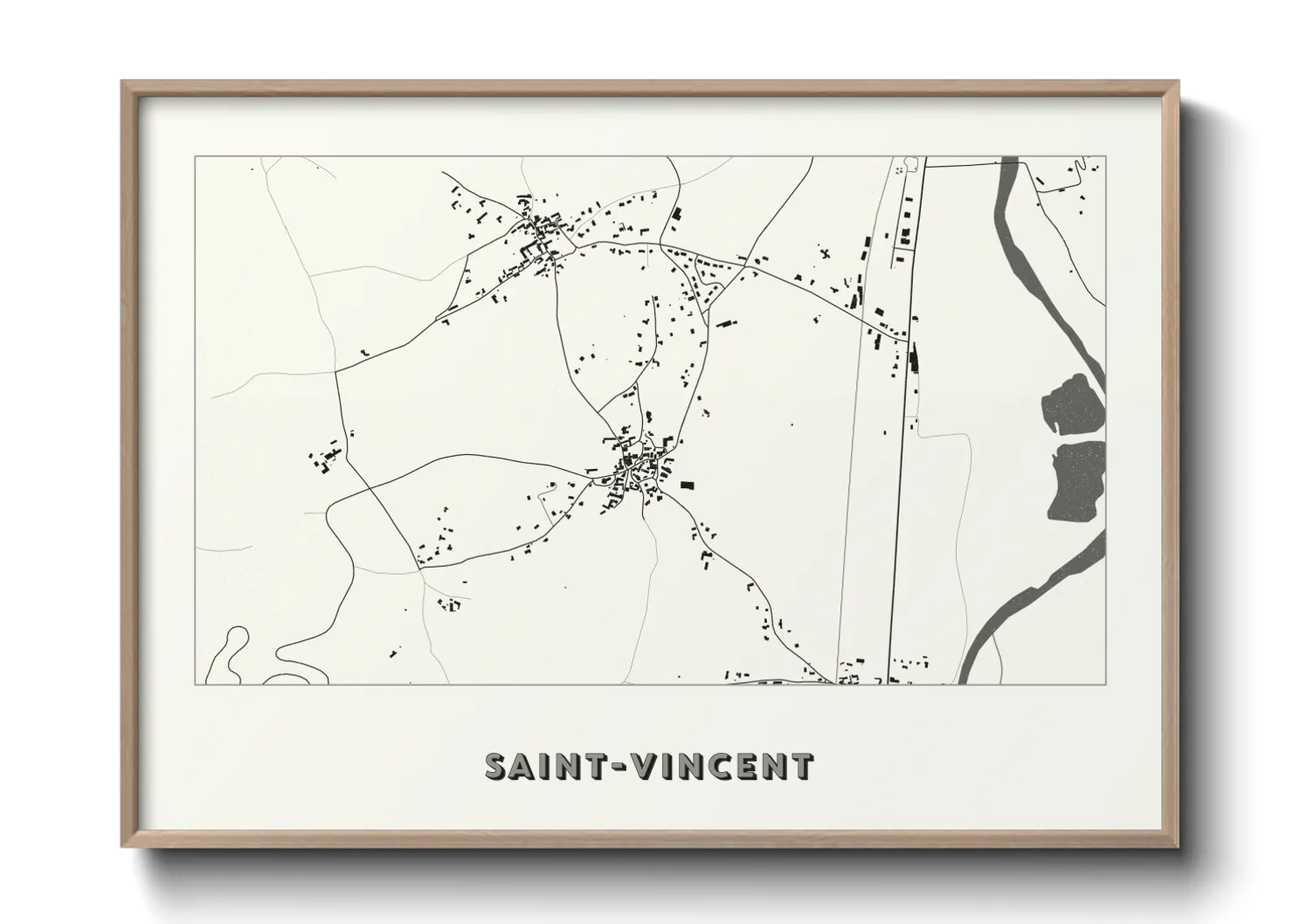 Une affiche de carte sur Saint-Vincent