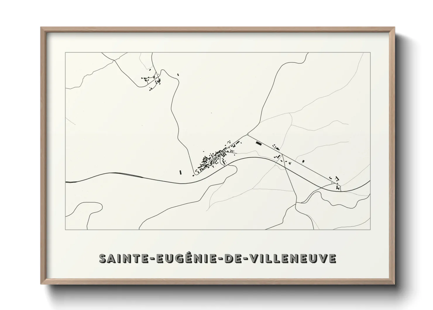 Une affiche de carte sur Sainte-Eugénie-de-Villeneuve