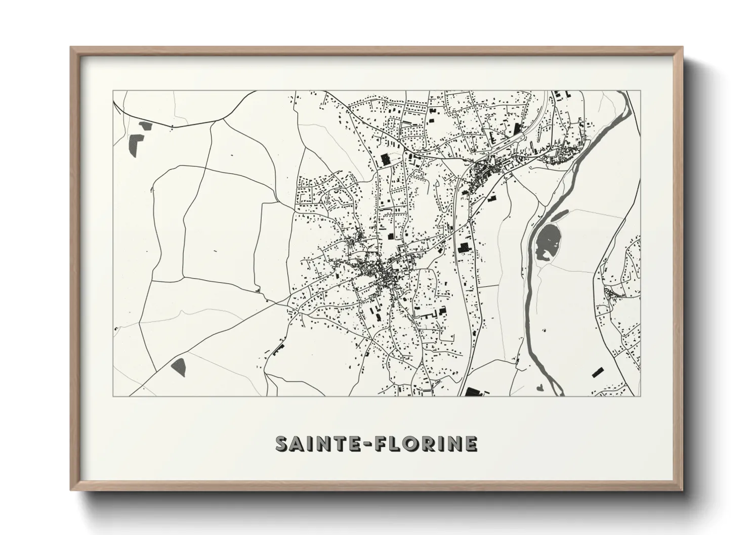 Une affiche de carte sur Sainte-Florine