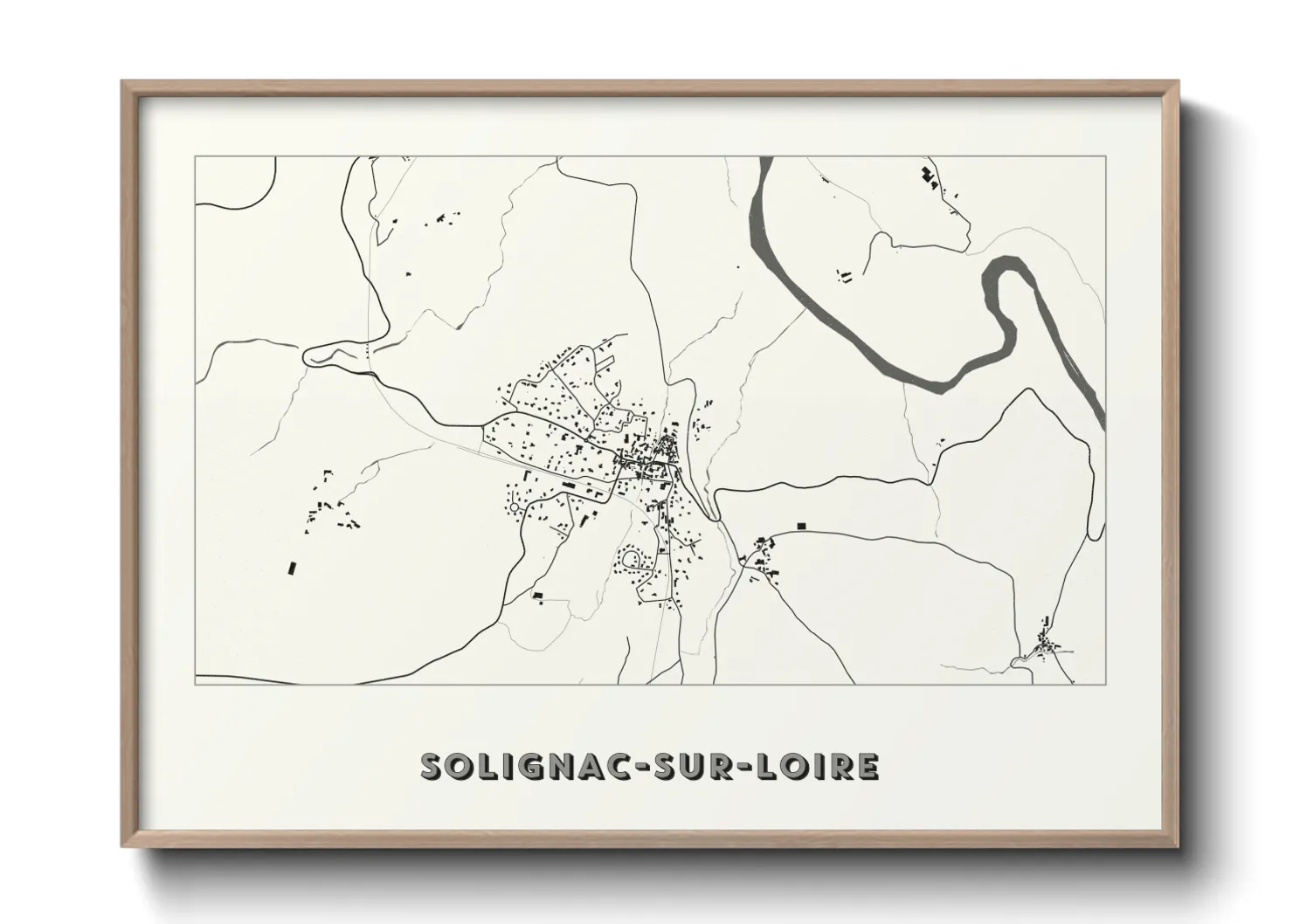 Une affiche de carte sur Solignac-sur-Loire