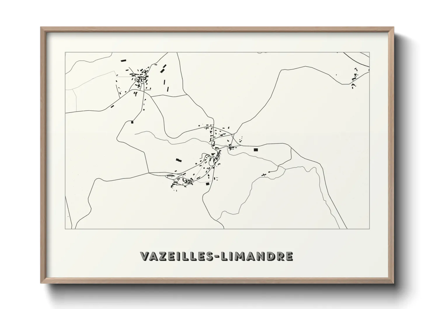Une affiche de carte sur Vazeilles-Limandre