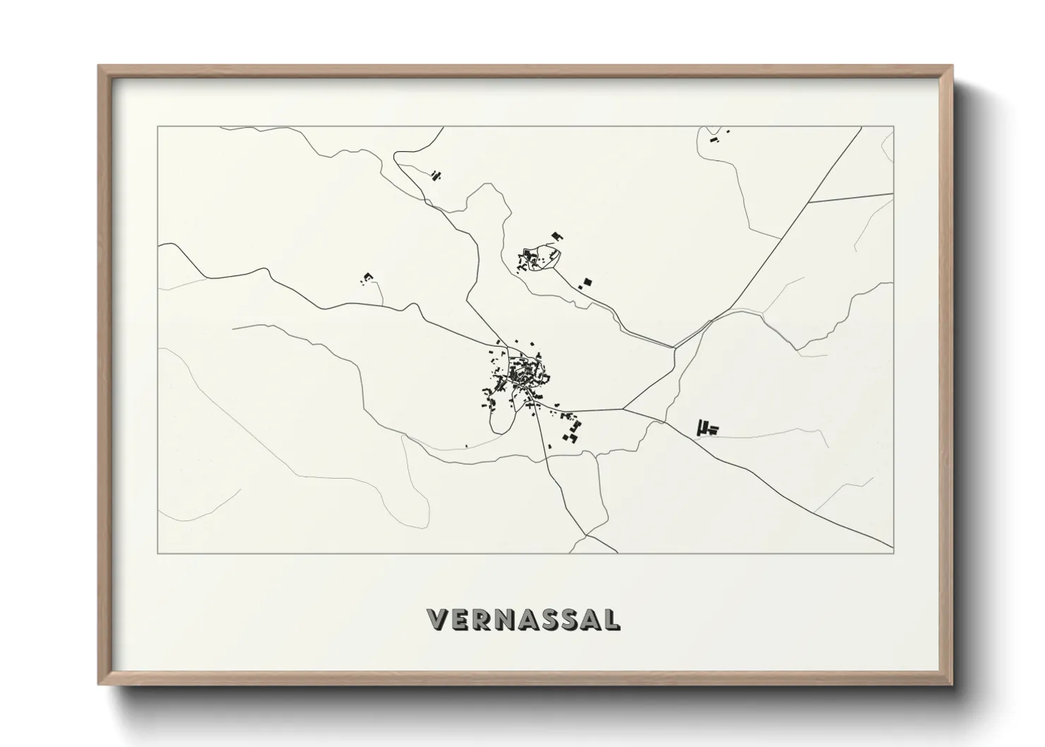 Une affiche de carte sur Vernassal