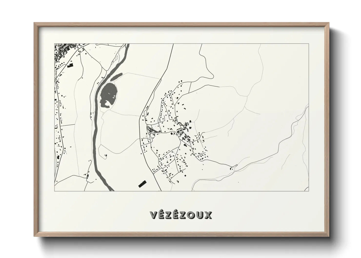 Une affiche de carte sur Vézézoux