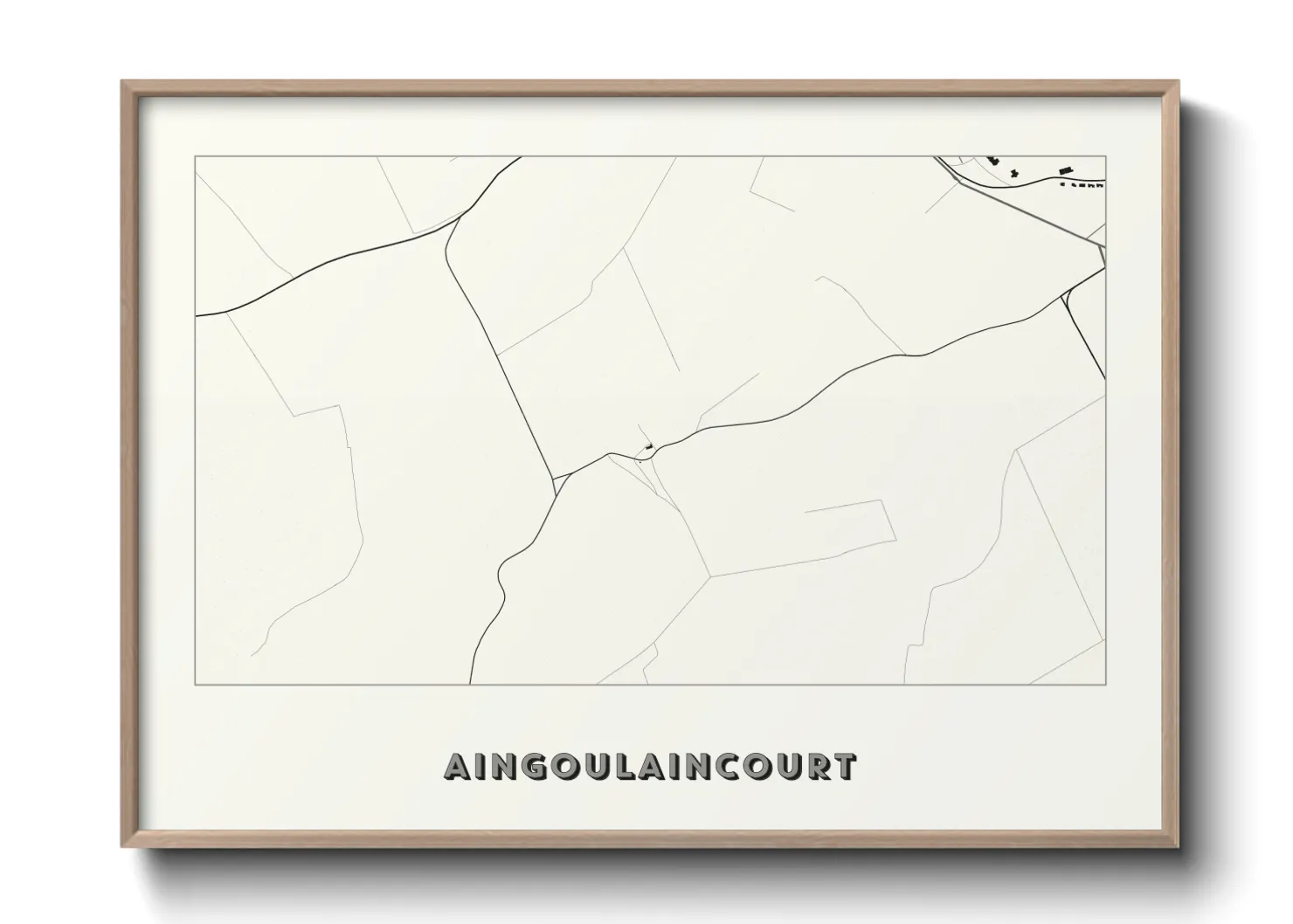 Une affiche de carte sur Aingoulaincourt