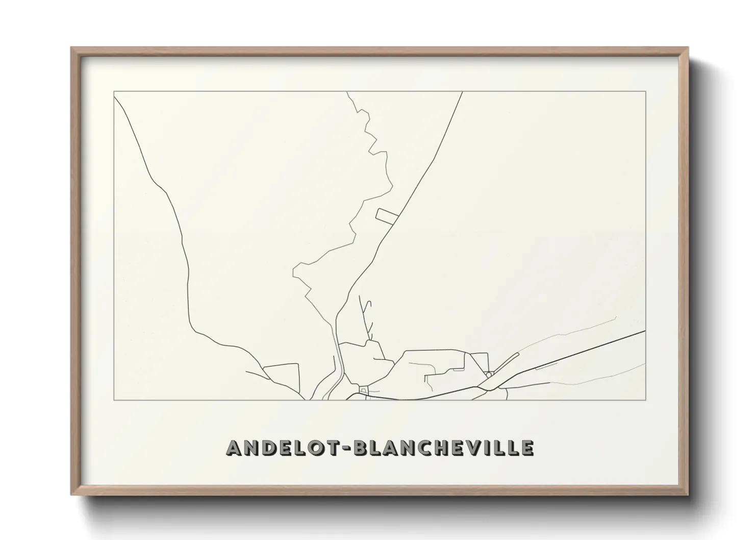 Une affiche de carte sur Andelot-Blancheville