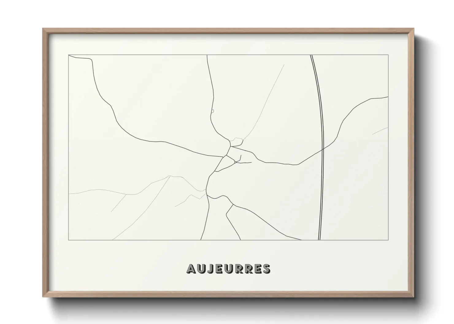 Une affiche de carte sur Aujeurres