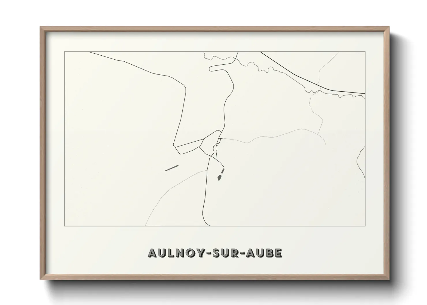 Une affiche de carte sur Aulnoy-sur-Aube