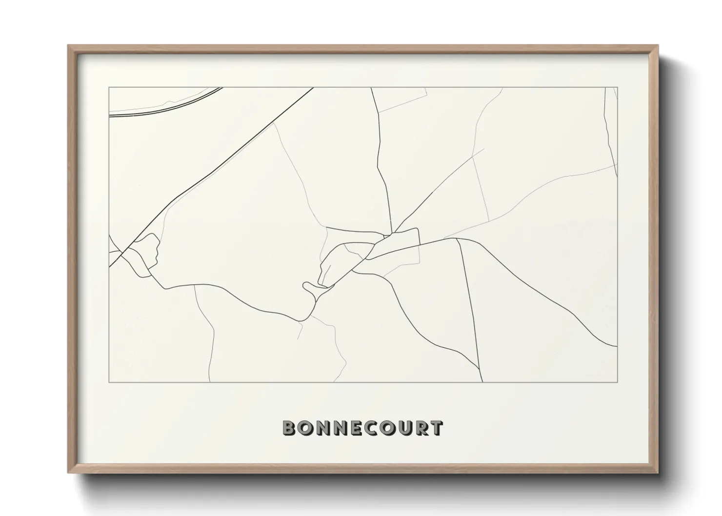 Une affiche de carte sur Bonnecourt