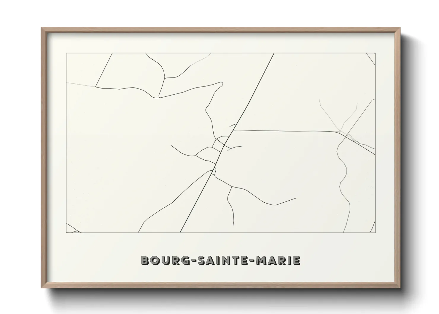 Une affiche de carte sur Bourg-Sainte-Marie