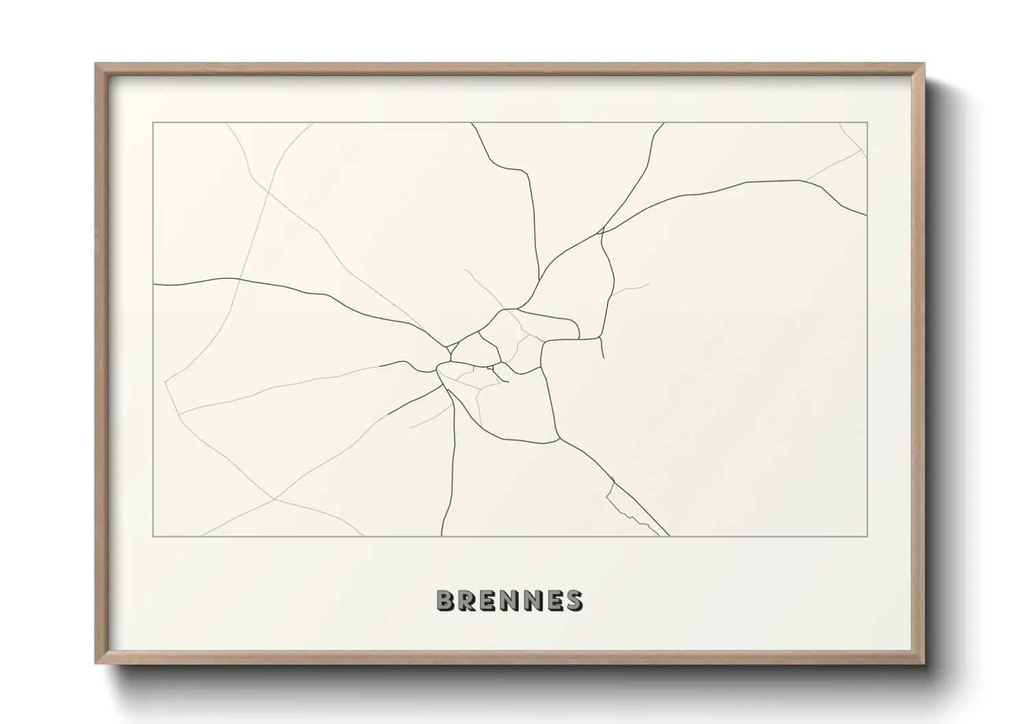 Une affiche de carte sur Brennes