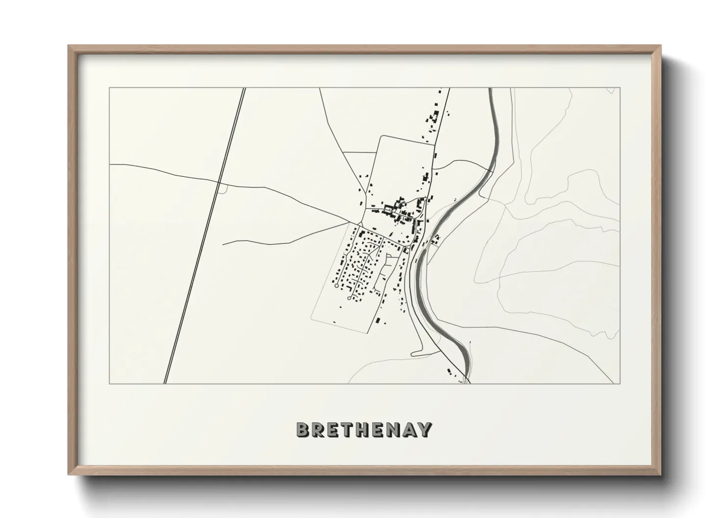 Une affiche de carte sur Brethenay