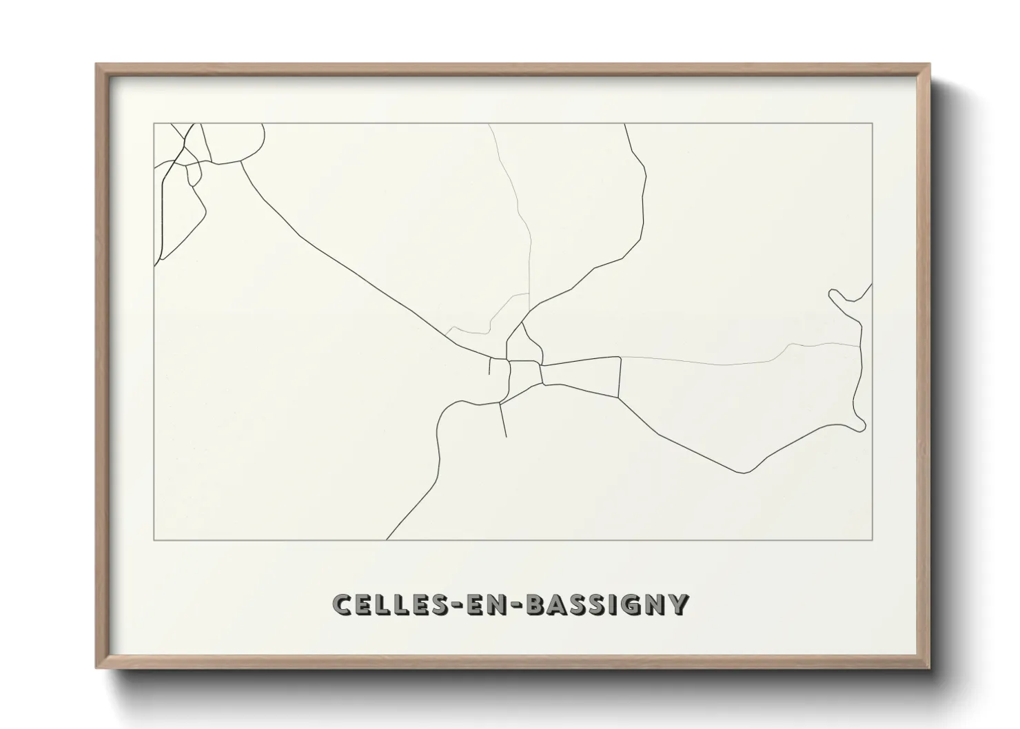 Une affiche de carte sur Celles-en-Bassigny