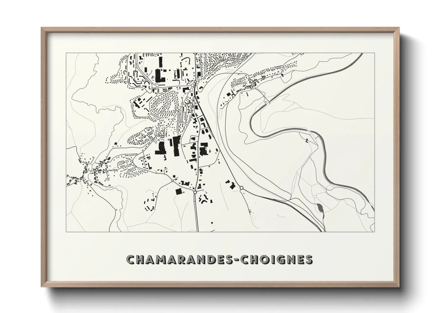 Une affiche de carte sur Chamarandes-Choignes