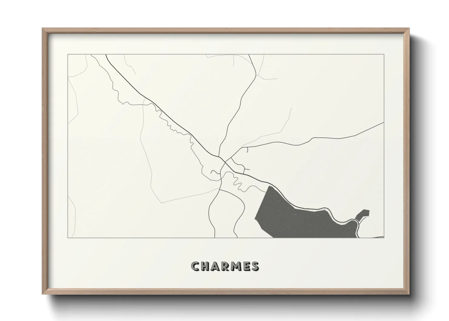 Une affiche de carte sur Charmes