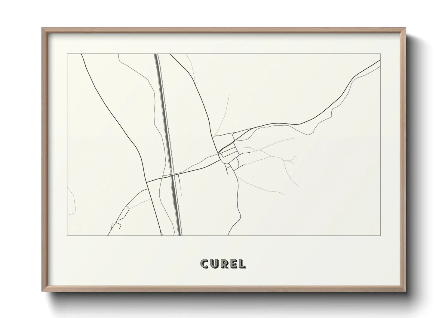 Une affiche de carte sur Curel