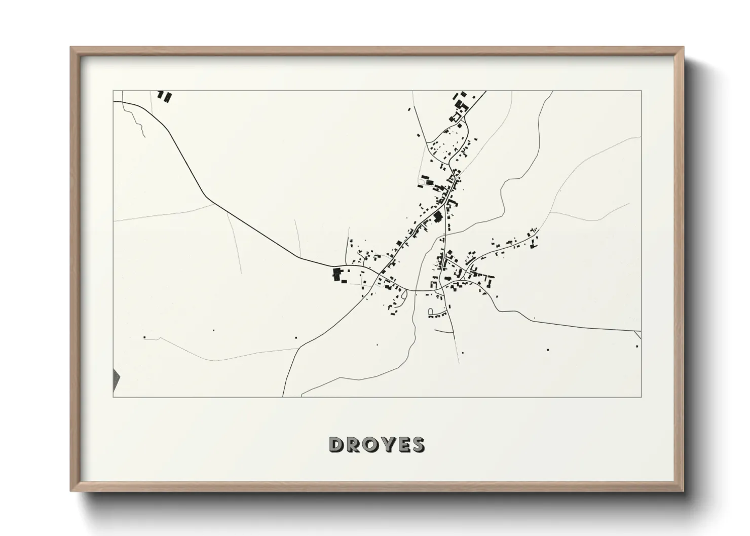Une affiche de carte sur Droyes