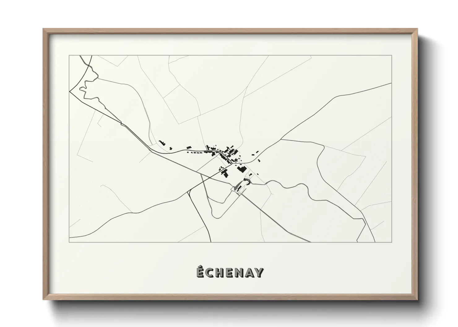 Une affiche de carte sur Échenay